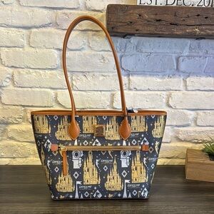 Dooney & Bourke Disney Castle Tote Bag - Black and Gold 30th anniversary